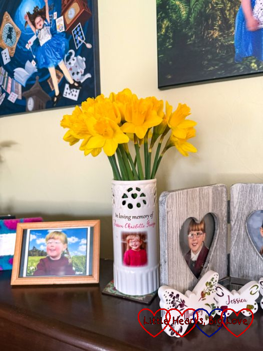 Daffodils in Jessica's memory vase