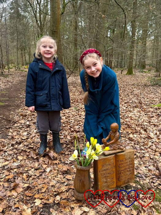 Sophie and Thomas at Jessica's forever bed