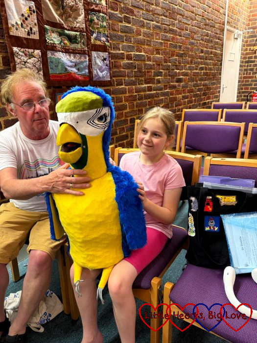 Sophie with the Polynesia puppet from Doctor Dolittle