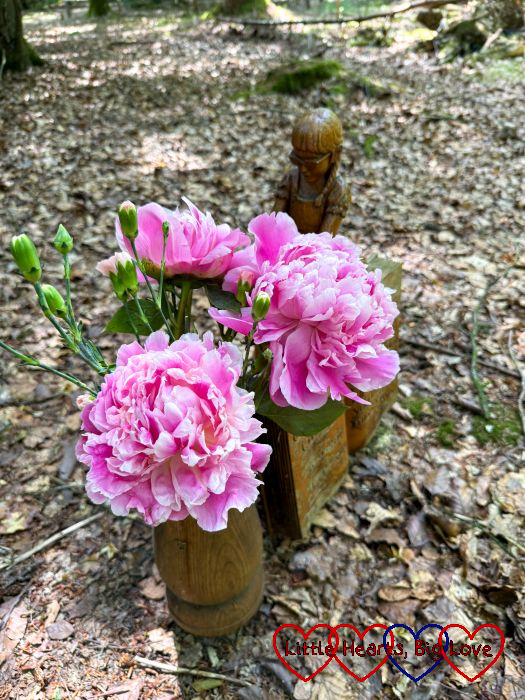 Pink peonies at Jessica's forever bed