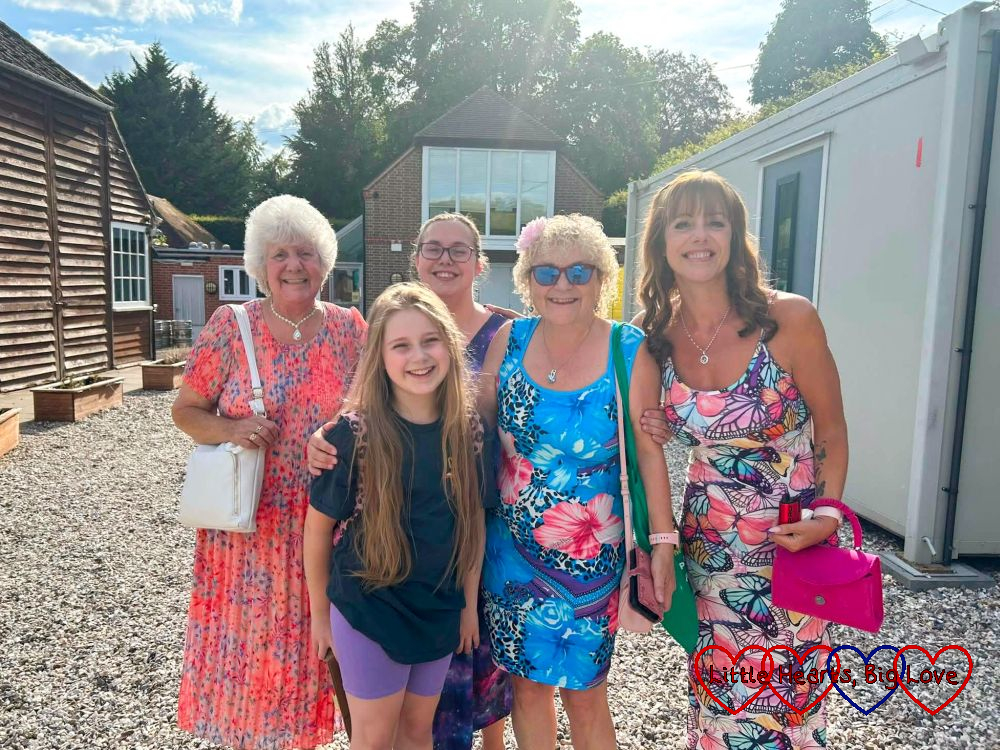 My mum, me and two of my sisters with Sophie