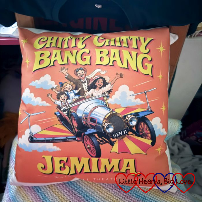 Sophie's Chitty Chitty Bang Bang cushion