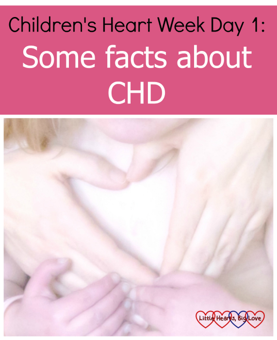 A picture of Jessica's zip scar with my hands forming a heart shape - "Children's Heart Week Day 1: Some facts about CHD"