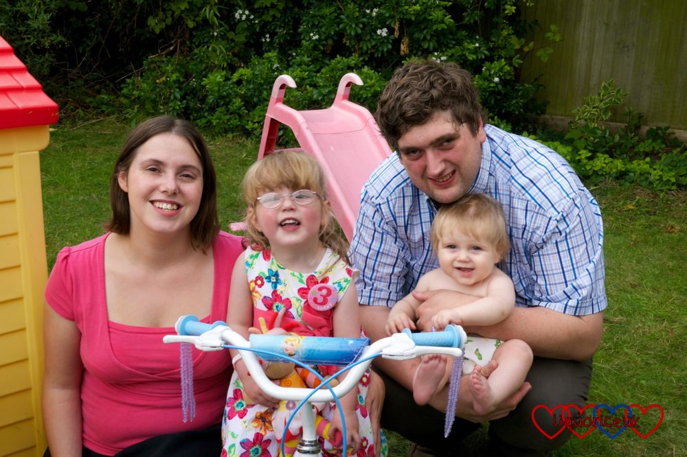 Me, hubby, Jessica and Sophie on Jessica's 3rd birthday