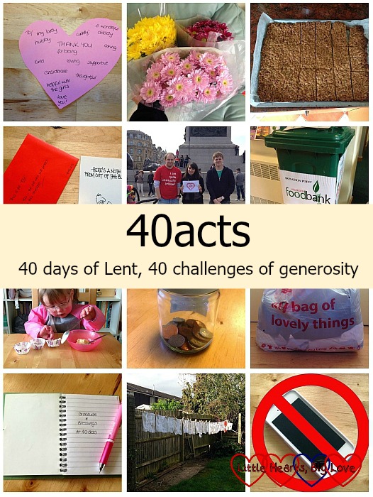40 acts: 40 days of Lent, 40 challenges of generosity - Little Hearts, Big Love