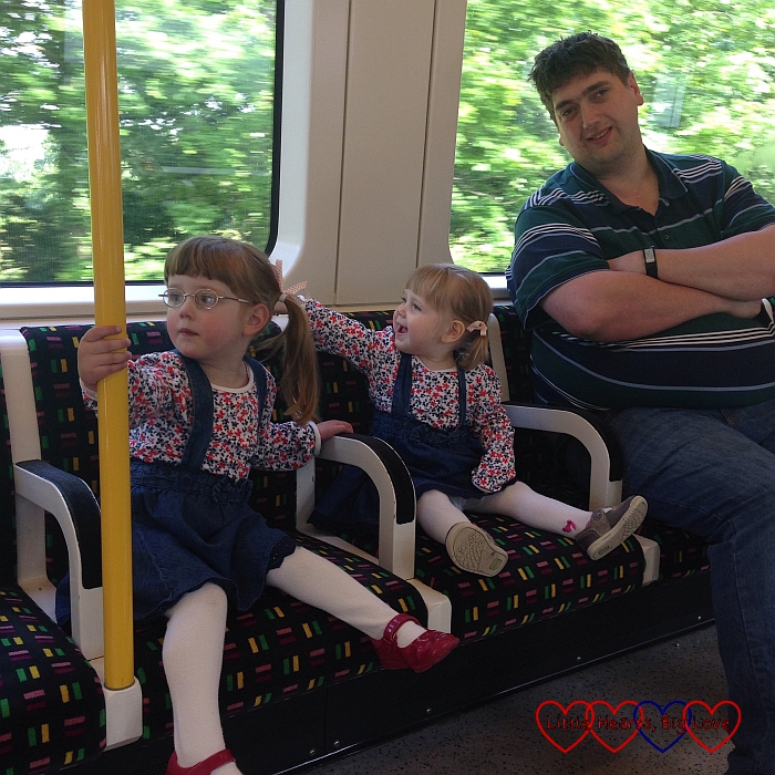 Two excited girls on the train at the start of our sheep hunt: The Friday Focus 29/05/15 - Little Hearts, Big Love