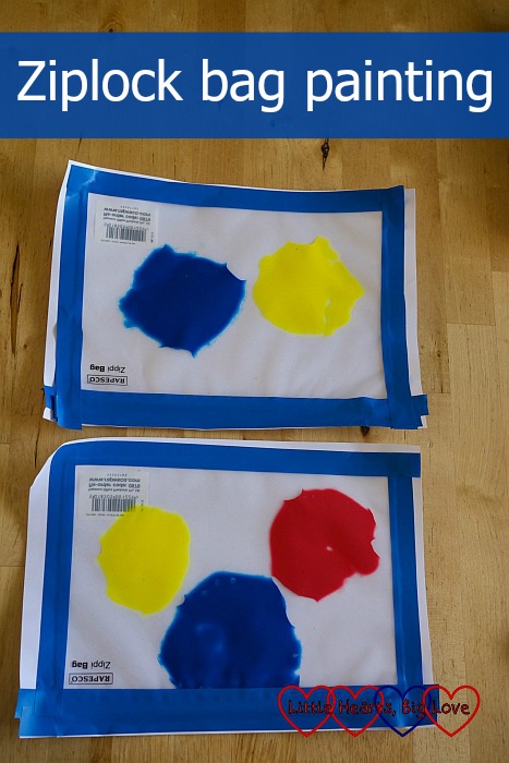 Ziplock bag painting - a quick and easy mess-free alternative to painting with toddlers - Little Hearts, Big Love