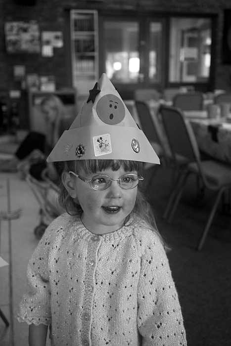 Making paper hats - Black & white photography project #51 - Little Hearts, Big Love