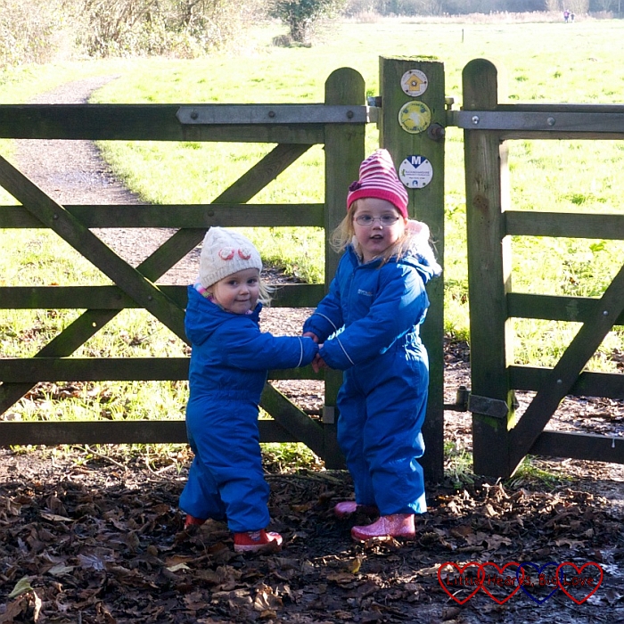Heading off on our walk - A winter treasure trail at Denham Country Park - Little Hearts, Big Love