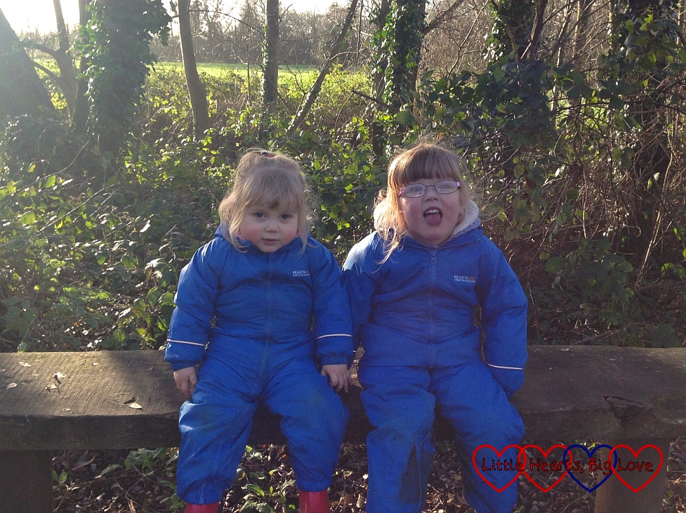 Stopping for a rest during our walk - A winter treasure trail at Denham Country Park - Little Hearts, Big Love