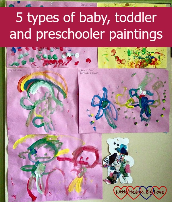 5 types of baby, toddler and preschooler paintings - Little Hearts, Big Love