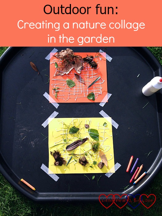Outdoor fun: creating a nature collage in the garden - Little Hearts, Big Love