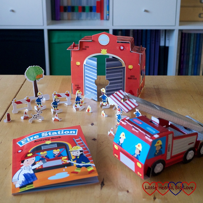Review - Fire Station Activity Book and Playset from Parragon Books - Little Hearts, Big Love