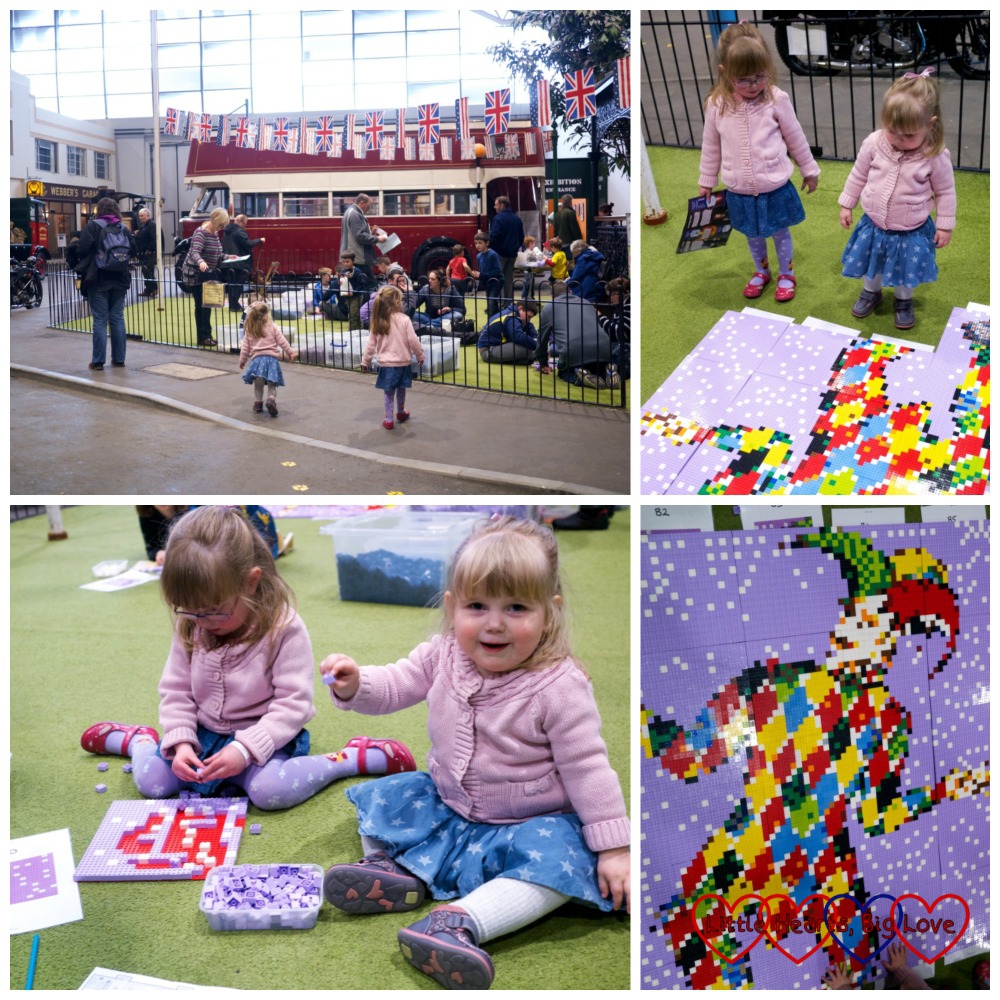 Making a Lego mosaic tile - Stepping back in time at Milestones Museum - Little Hearts, Big Love