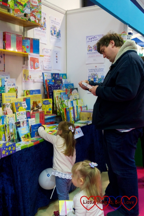 Checking out the books at the Usborne Books stand
