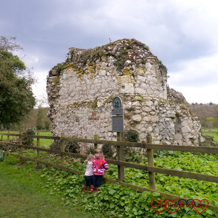Standing outside the ruins of St Mary's Priory at Ankerwycke