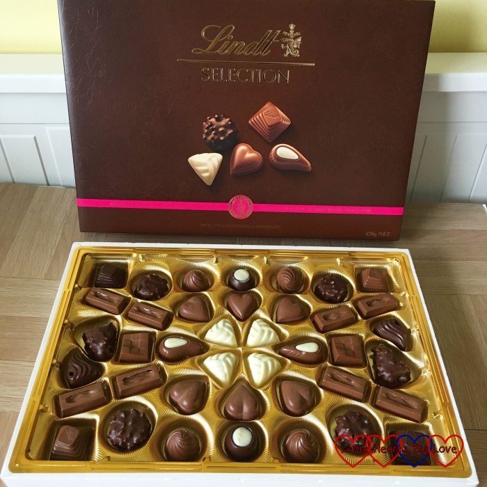 Receiving lots of yummy chocolates from Lindt