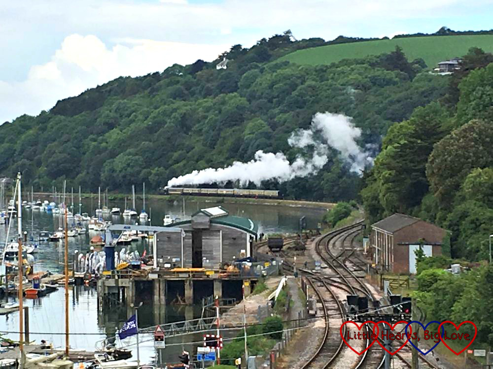 Watching the steam train passing through Kingswear