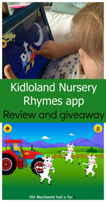 I have 5 x 3month subscriptions for the Kidloland nursery rhymes app to give away to my readers