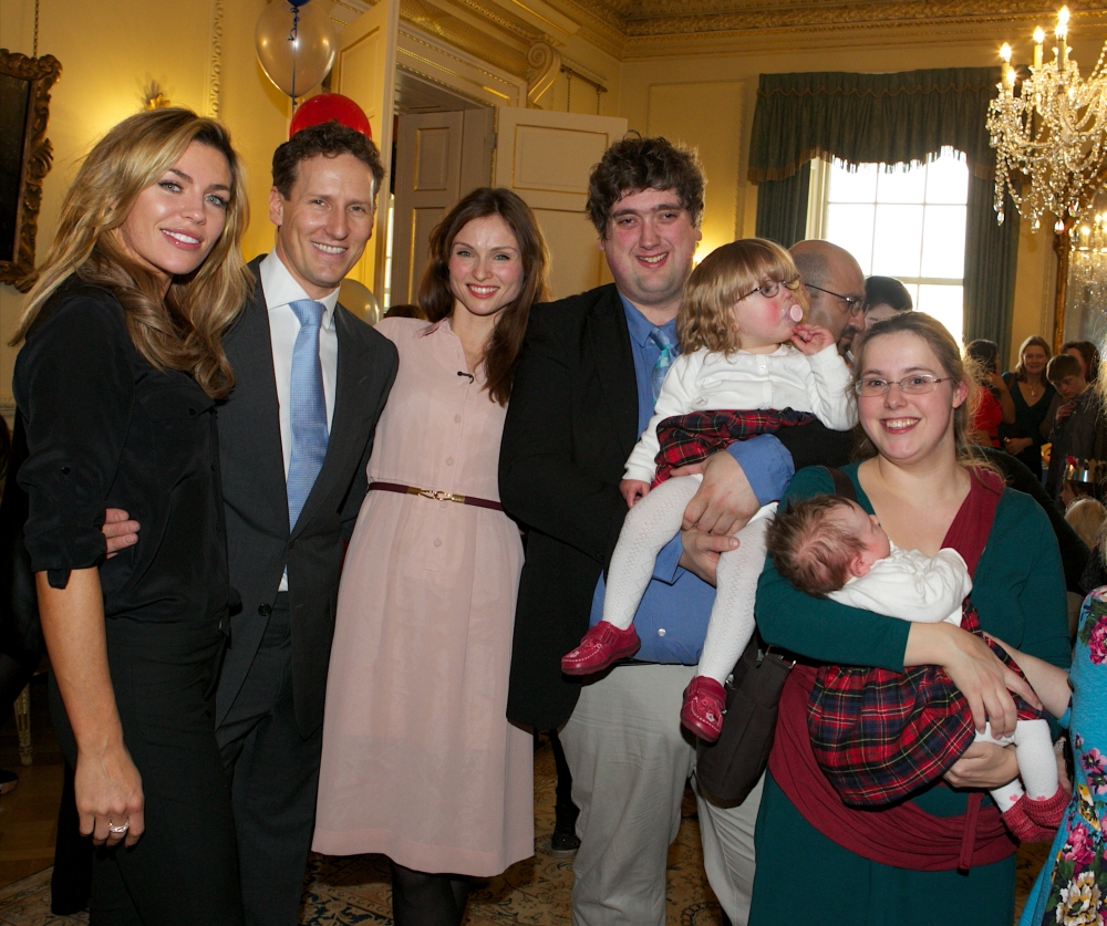 Attending the children's Christmas party at 10 Downing Street when Sophie was a few weeks old