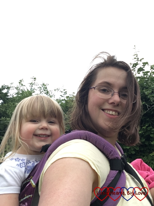 Sophie in the toddler carrier