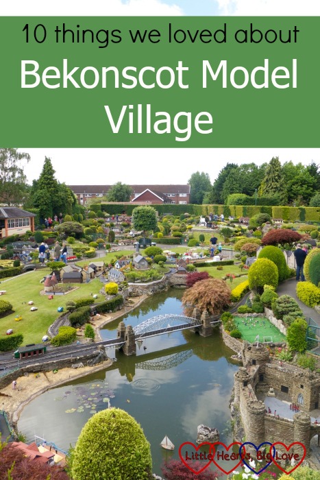 An view across Bekonscot model village with the text "10 things we loved about Bekonscot Model Village"