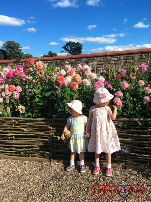 Jessica and Sophie in the walled garden at Baddesley Clinton
