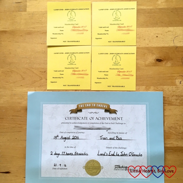 Our official membership forms and certificates for completing Land's End to John O'Groats