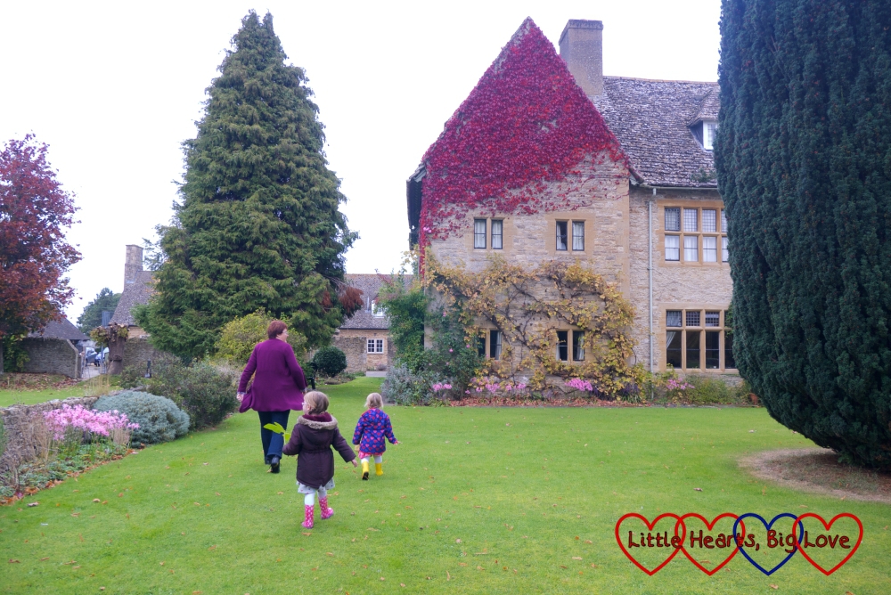 Sophie and Jessica exploring the grounds at Charney Manor with my friend 