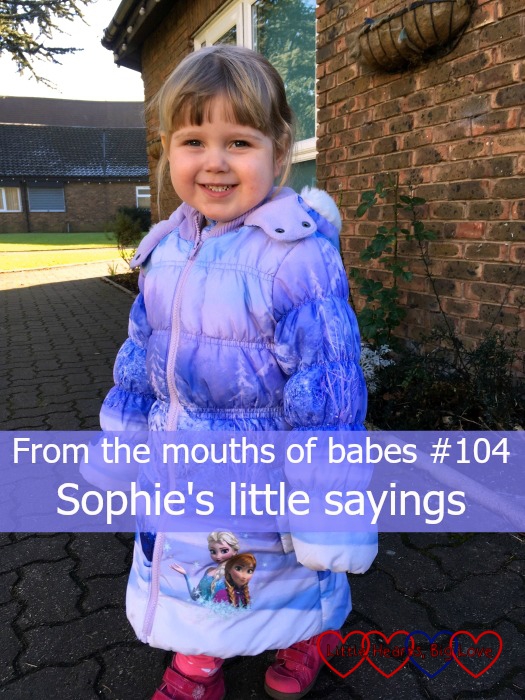 A smile Sophie out on a walk - From the mouths of babes #104: Sophie's little sayings