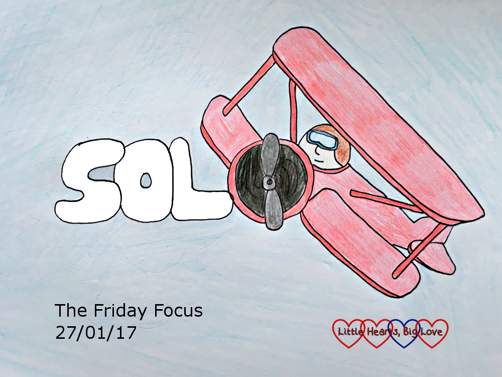 "Solo" - this week's word of the week - the word "solo" illustrated with a cartoon pic of a biplane