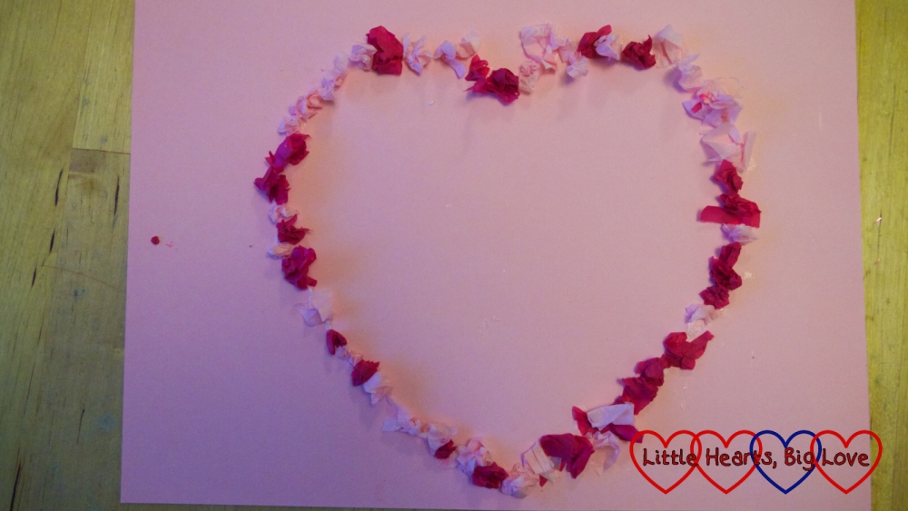 Valentine tissue paper hearts - Little Hearts, Big Love