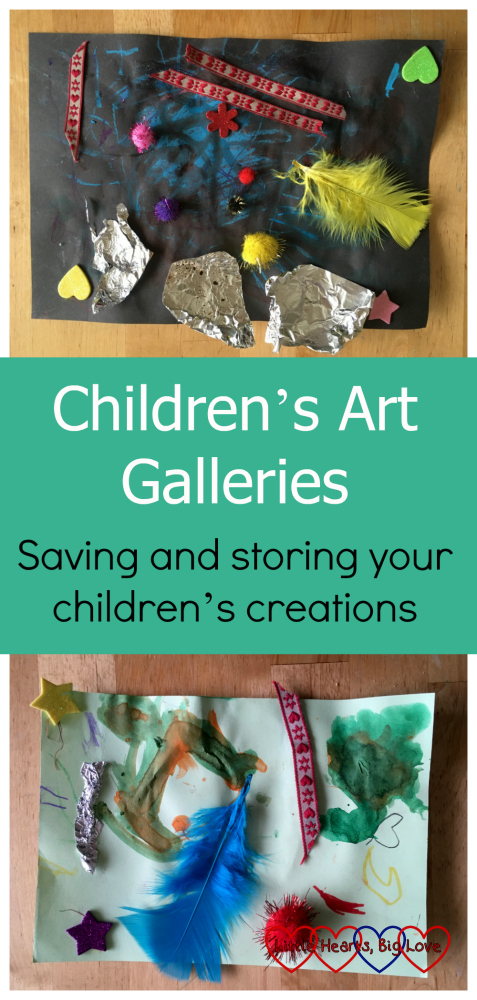 Two pieces of my children's artwork: Children's Art Galleries - saving and storing your children's creations
