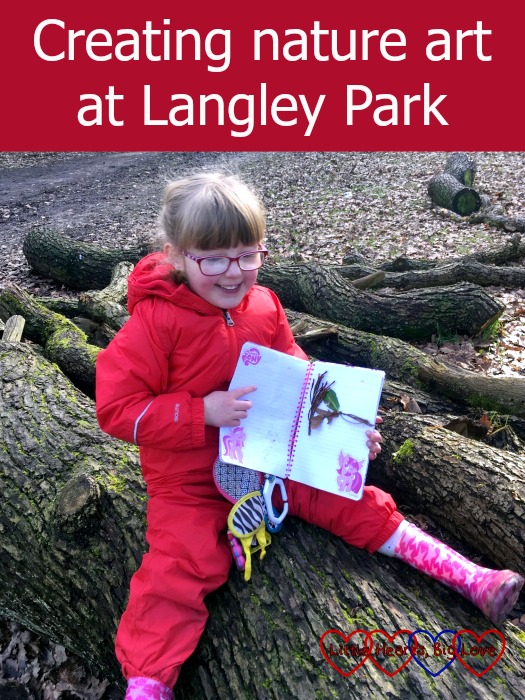 Jessica with her nature notebook: Creating nature art at Langley Park