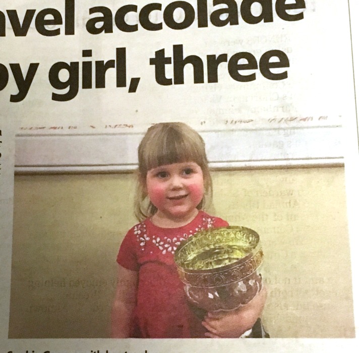 A photo of Sophie from our local paper