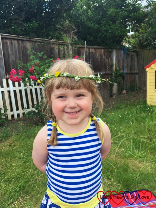 Sophie wearing the flower crown