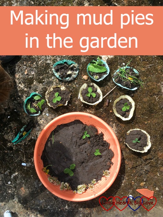 A selection of mud cakes - "Making mud pies in the garden"