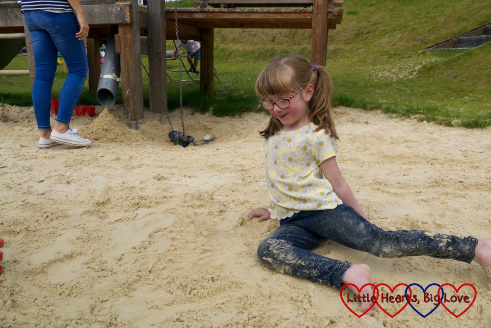 Jessica playing in the sand at Stonor Park
