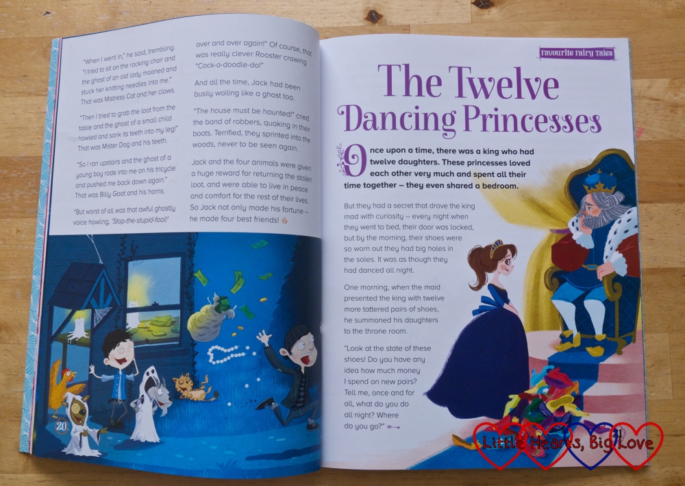 A double page from Storytime magazine showing the end of one story and the start of the next