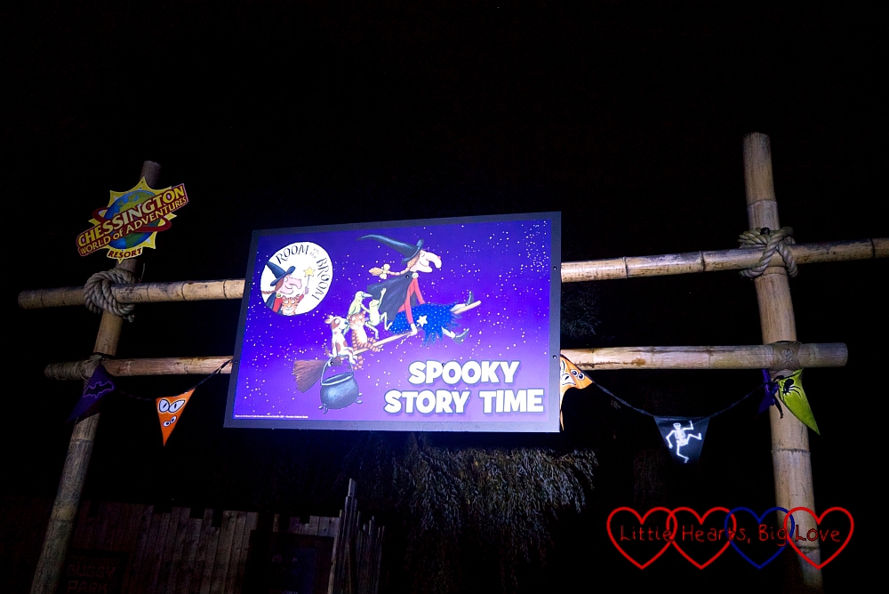 The Spooky Story Time sign