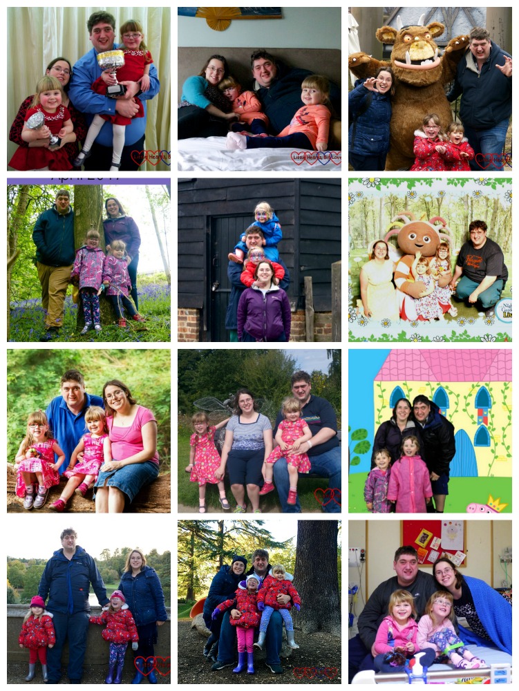 A collage showing a photo for each month of Me and Mine in 2017
