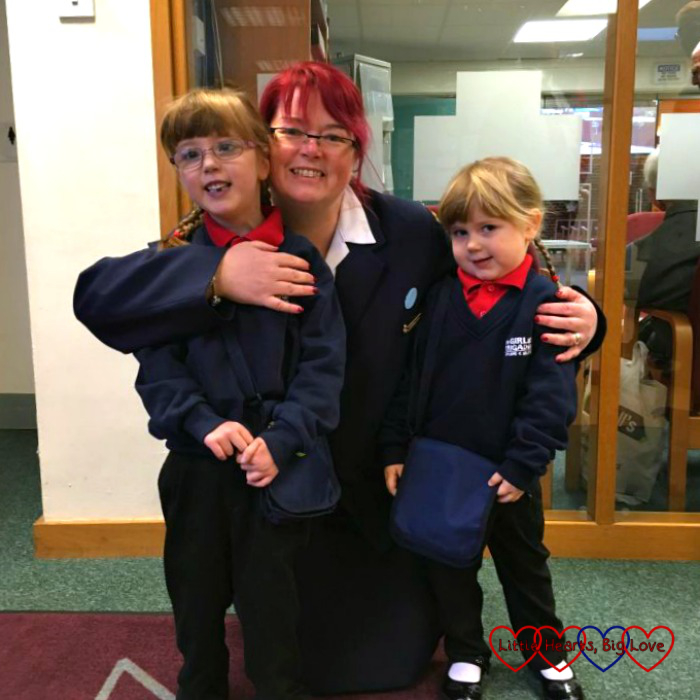 Jessica and Sophie with one of the Girls' Brigade leaders at church