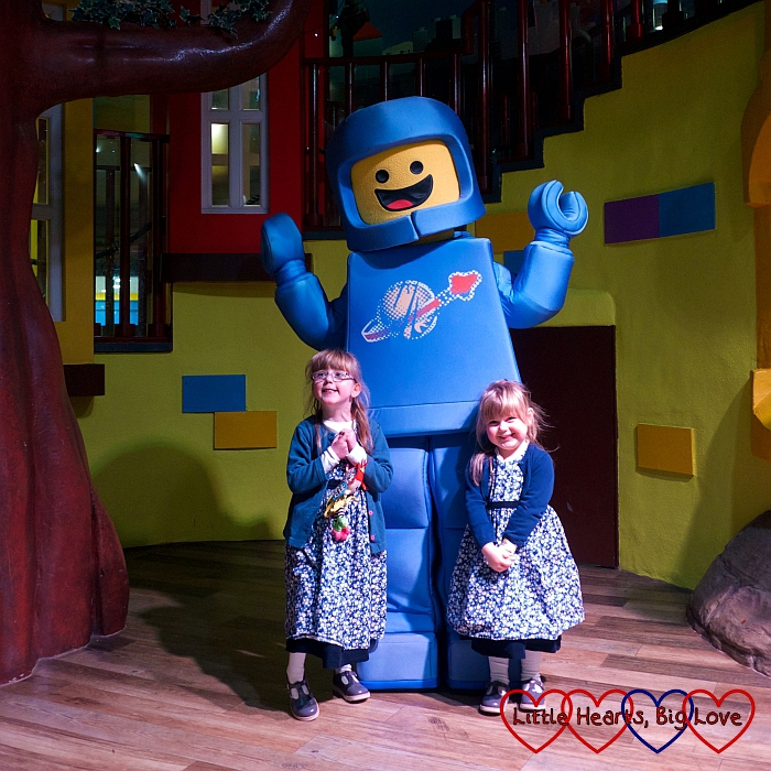 Jessica and Sophie with one of the Lego minifigures