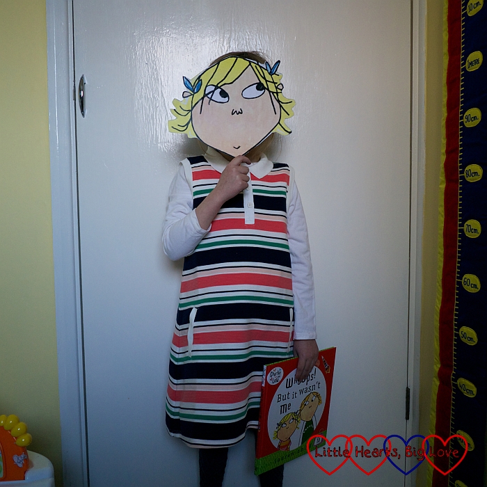 Jessica dressed up as Lola from the Charlie and Lola books