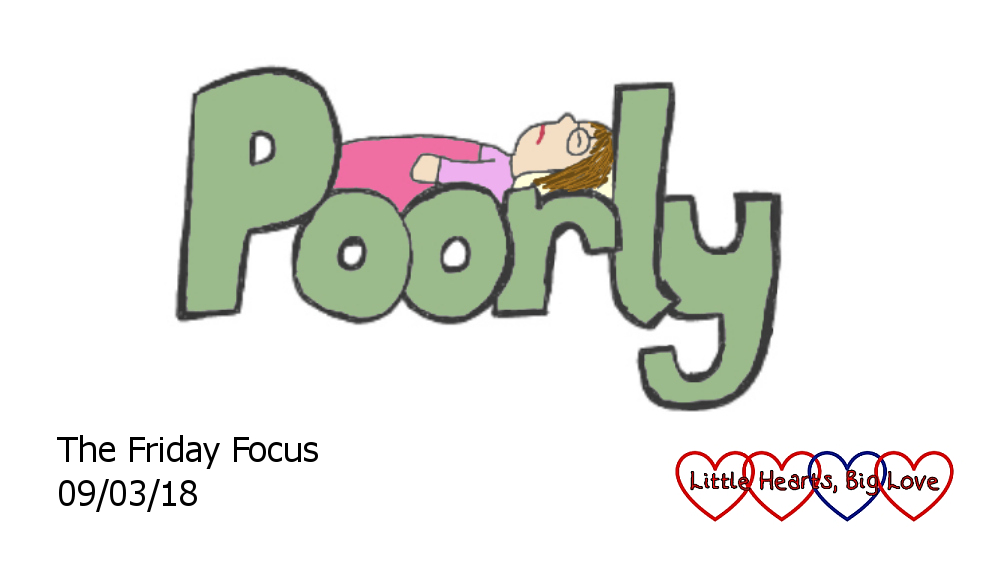 The word 'poorly' with a cartoon Jessica lying on the 'oor'
