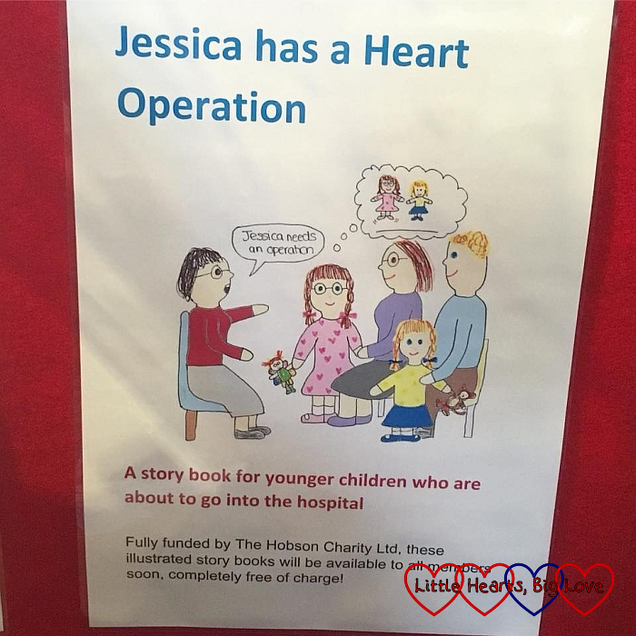 A poster about the "Jessica has a heart operation" book 