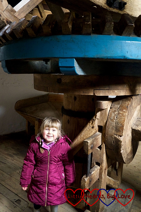 Sophie exploring one of the floors of the windmill