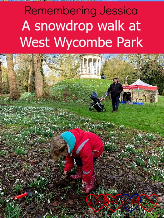 Sophie planting a snowdrop in memory of Jessica at West Wycombe Park - "Remembering Jessica: A snowdrop walk at West Wycombe Park"