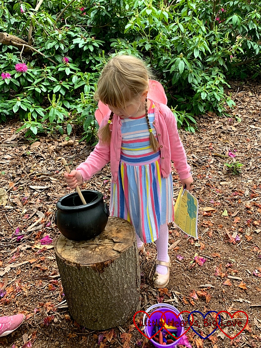 Sophie stirring the potions cauldron