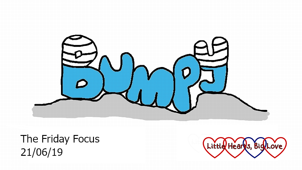 The word Bumpy in blue with bandages at the top of the B and the Y